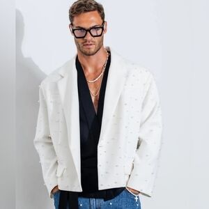 ORTTU NAOKI JACKET PEARLS LOSS FIT RETAIL $295 Color: Off-white NWOT ONE SIZE